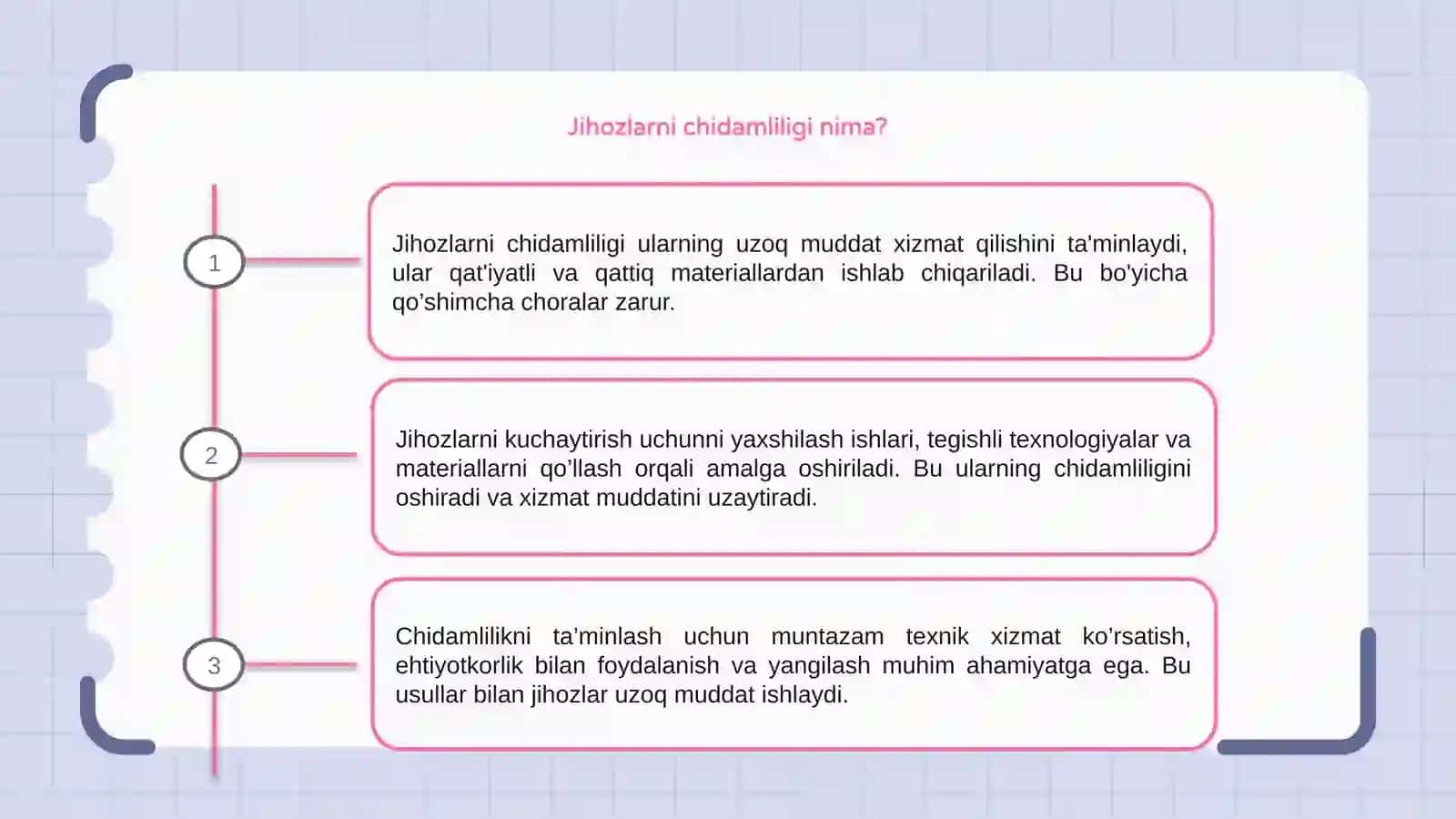 Jihozlarni chidamliligi, ularni kuchaytirish yõlari 3