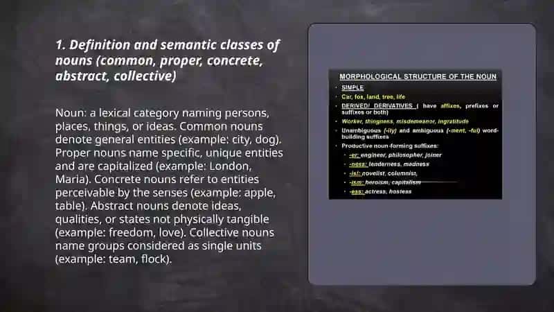 The Noun. Morphological and Syntactical Characteristics of Noun 3