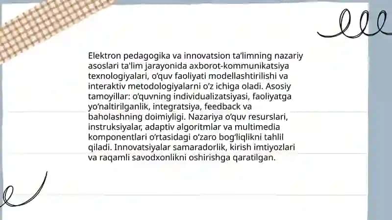 Elektron pedagogika va innovatsion ta’lim 3