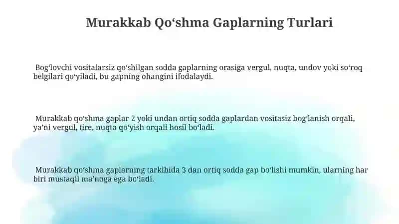 Murakkab Qo‘shma Gaplar 3