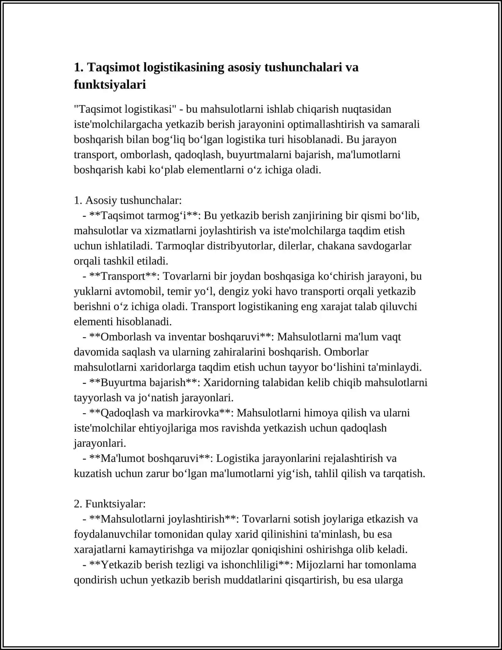 Taqsimot logistikasi 3