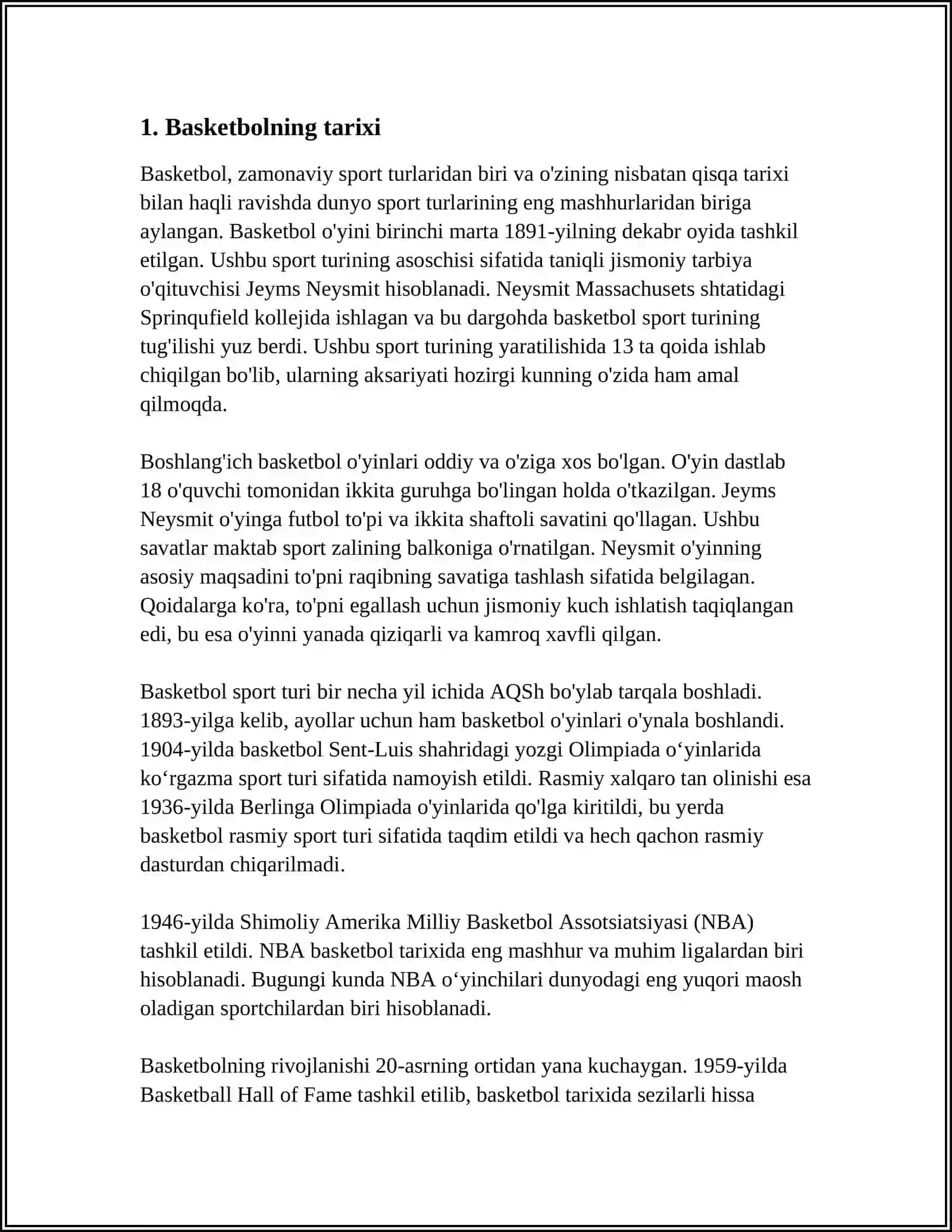 BASKETBOL SPORT TURI HAQIDA 3