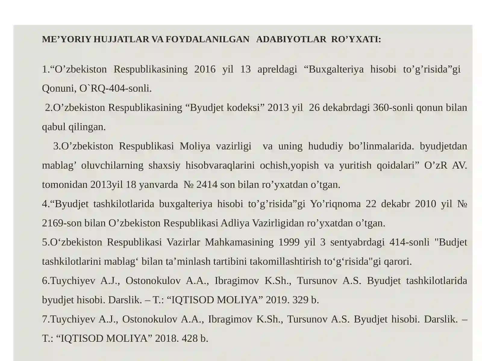 Budjet hisobi standartlari 3
