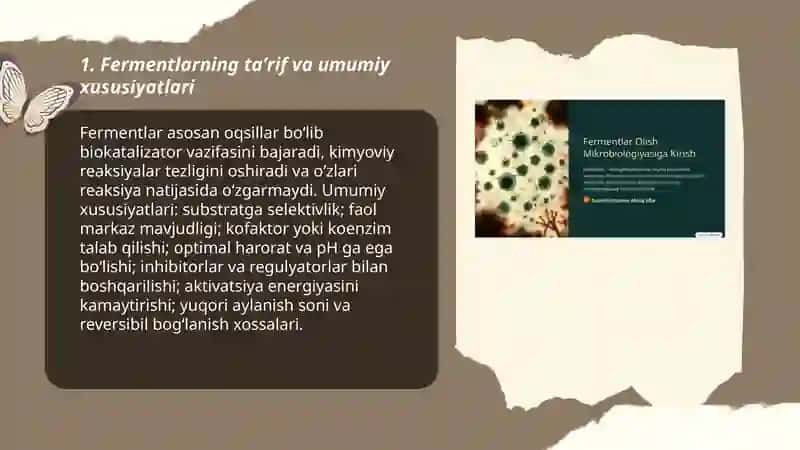 Fermentlarning taʼrif va umumiy xususiyatlari 3