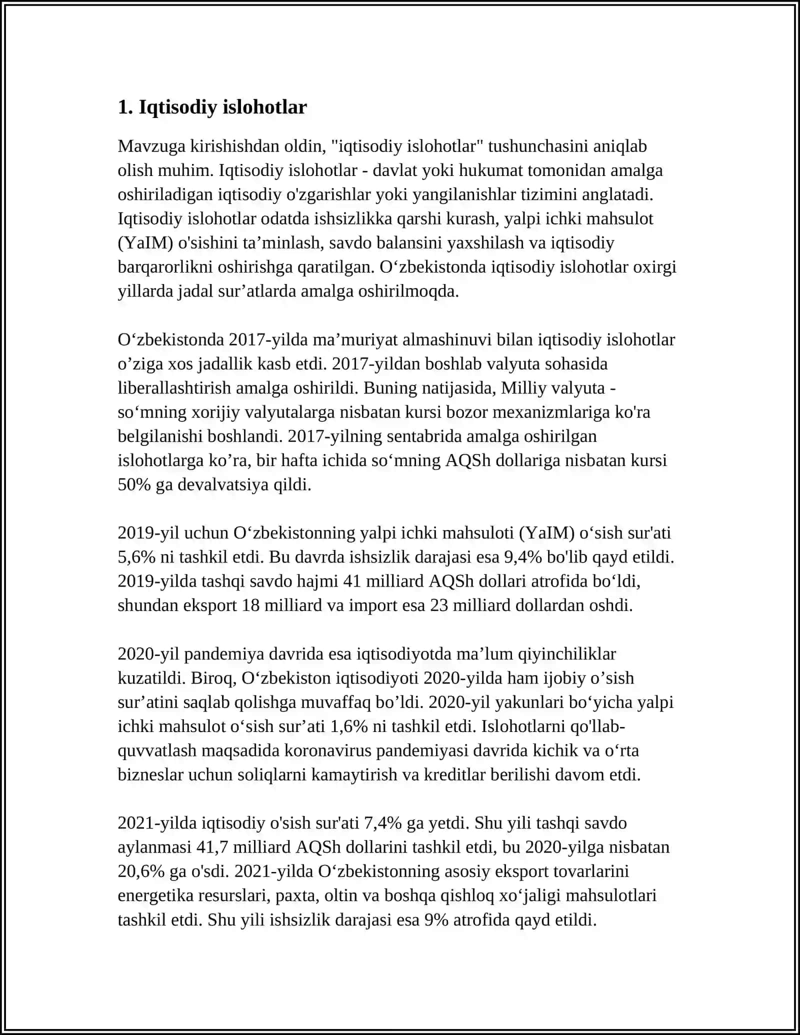 OʻZBEKISTON IQTISODIYOTIDAGI OʻZGARISHLAR 3