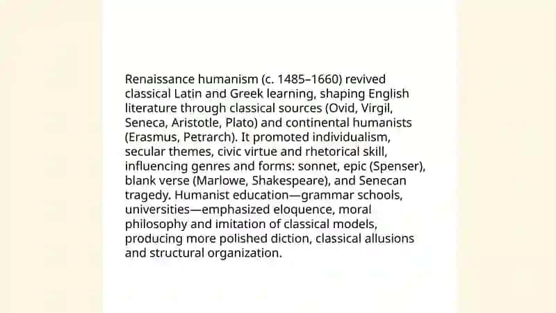 Renaissance in English literature 3