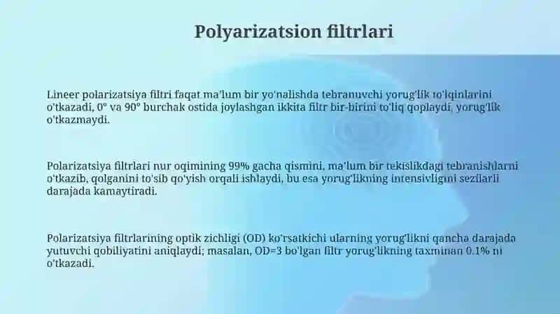 Polyarizatsion filtrlari 3
