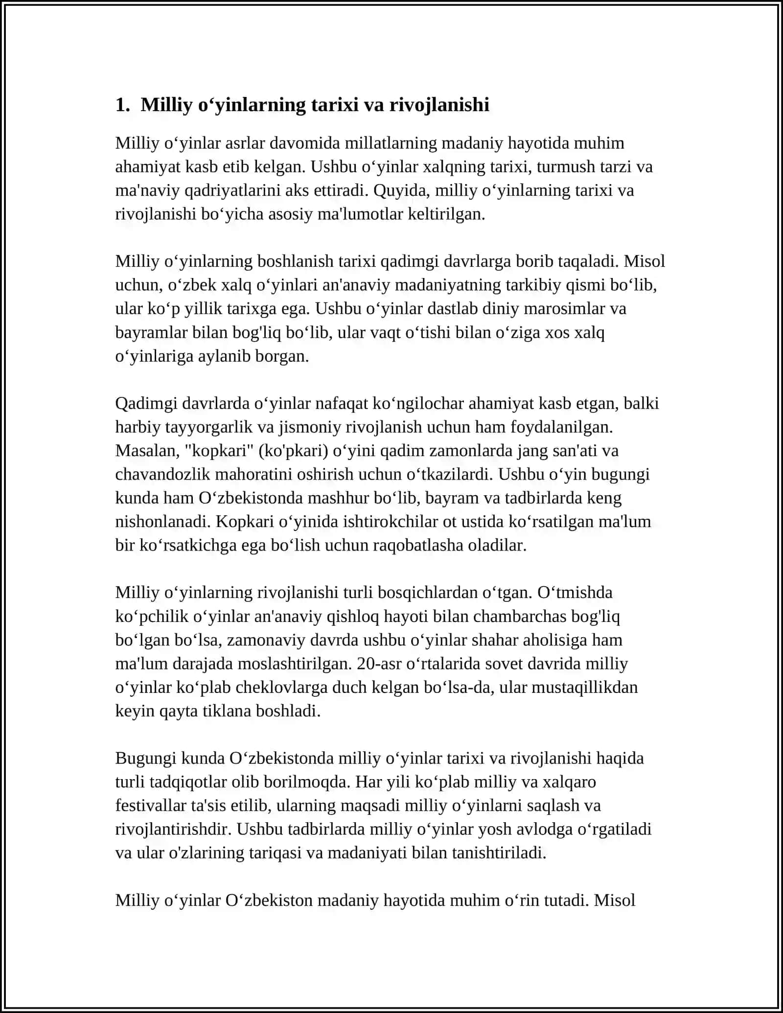 MILLIY VA HARAKATLI OʻYINLAR ORQALI SPORT OʻYINLARI ELEMENTLARINI OʻRGATISH 3