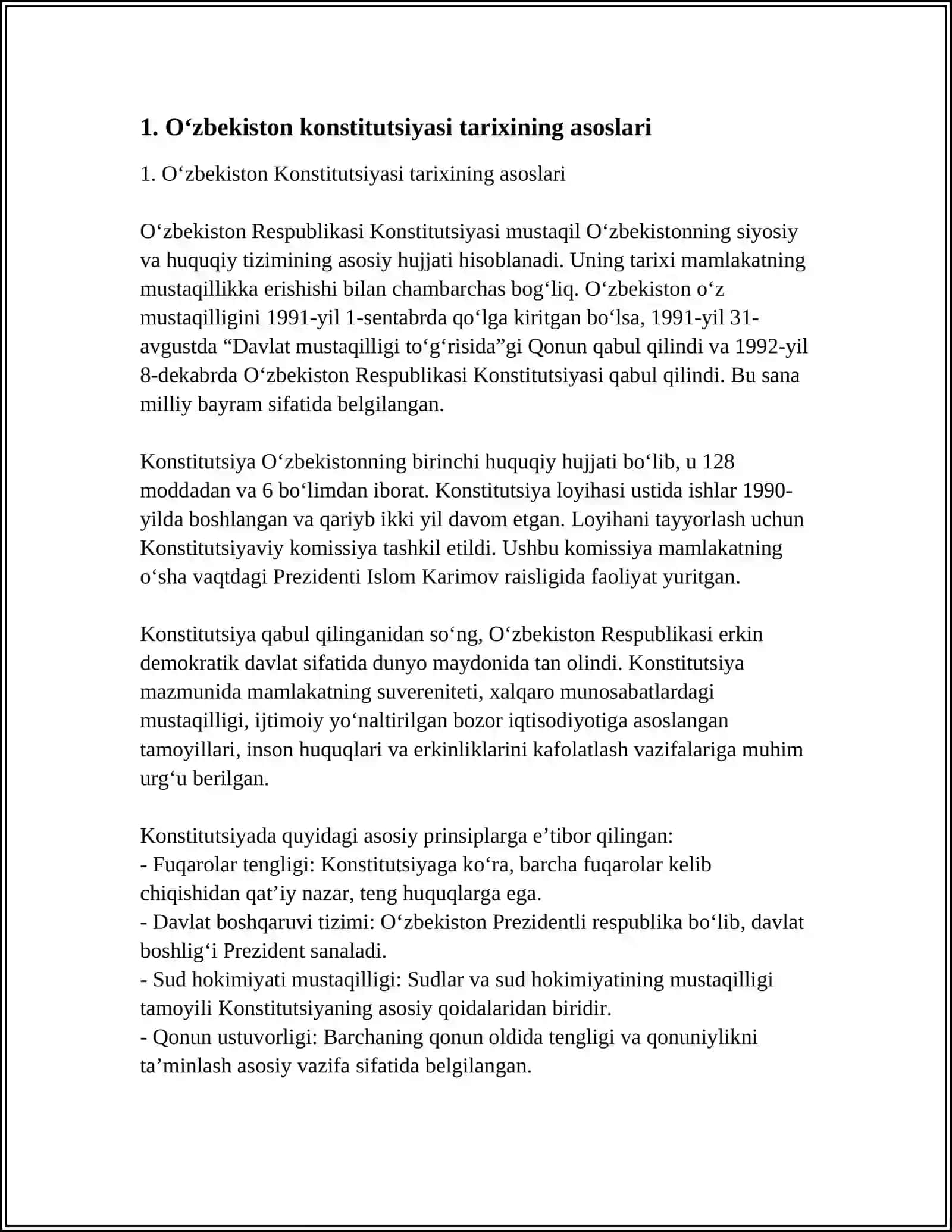 Oʻzbekiston Konstitutsiyasi tarixining asoslari 3