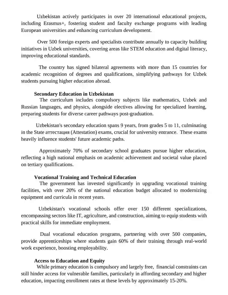 Education system in Uzbekistan 3