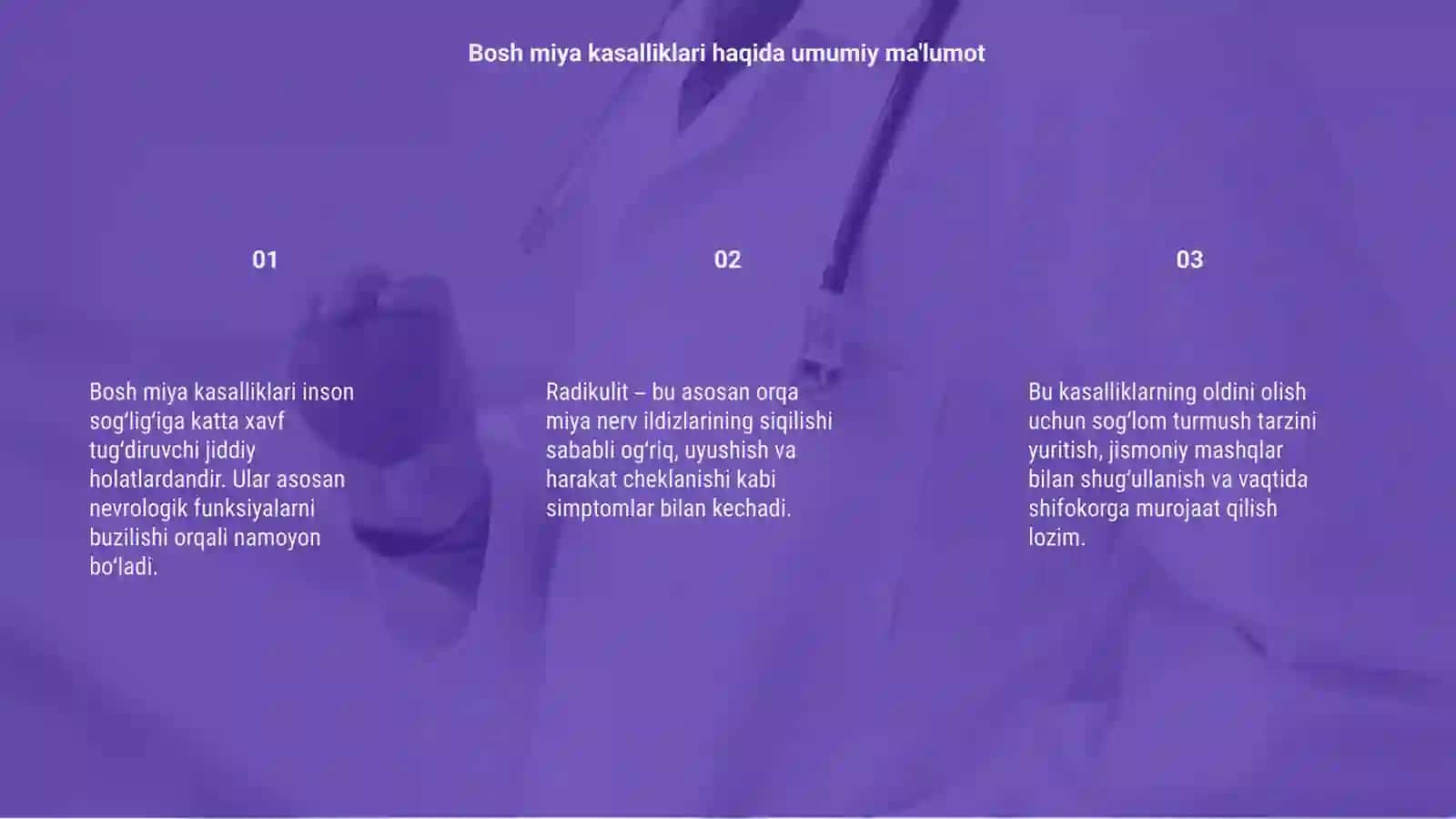 Bosh miya kasalliklari.Radikulit 3
