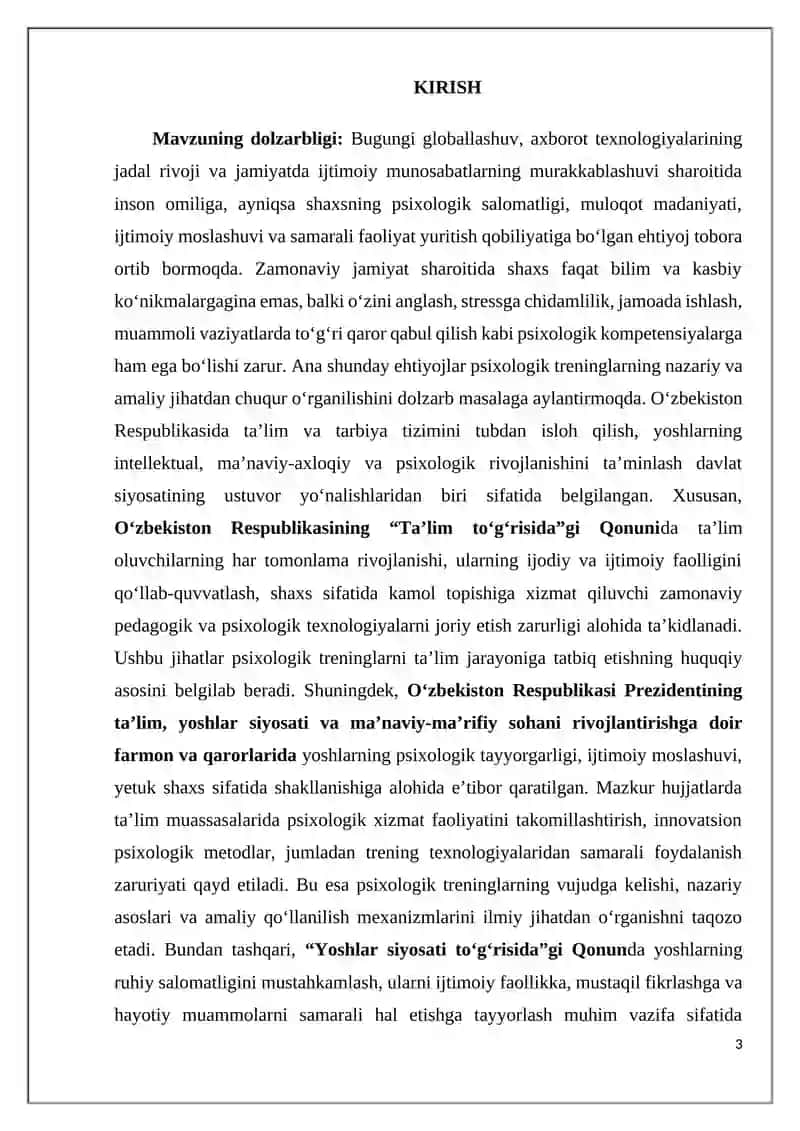 PSIXOLOGIK TRENINGNING KELIB CHIQISH TARIXI 3