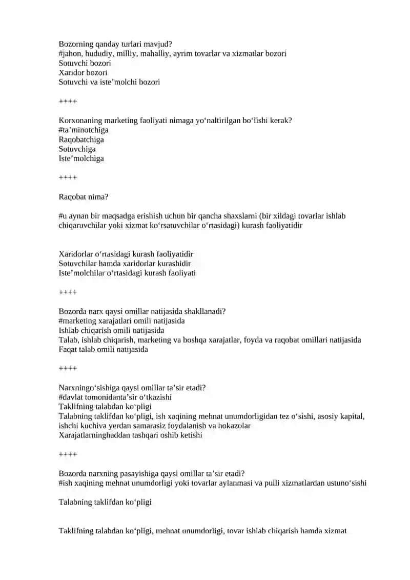 Marketing  fanidan 200 ta test savollari 3