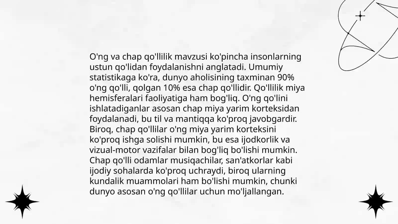 O'ng va chap qo'llilik 3