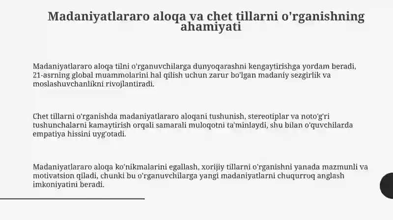 Chet tillarni o‘rganish jarayonida madaniyatlararo muloqot 3