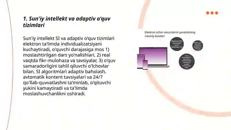 Sun'iy intellekt va adaptiv o'quv tizimlari 3