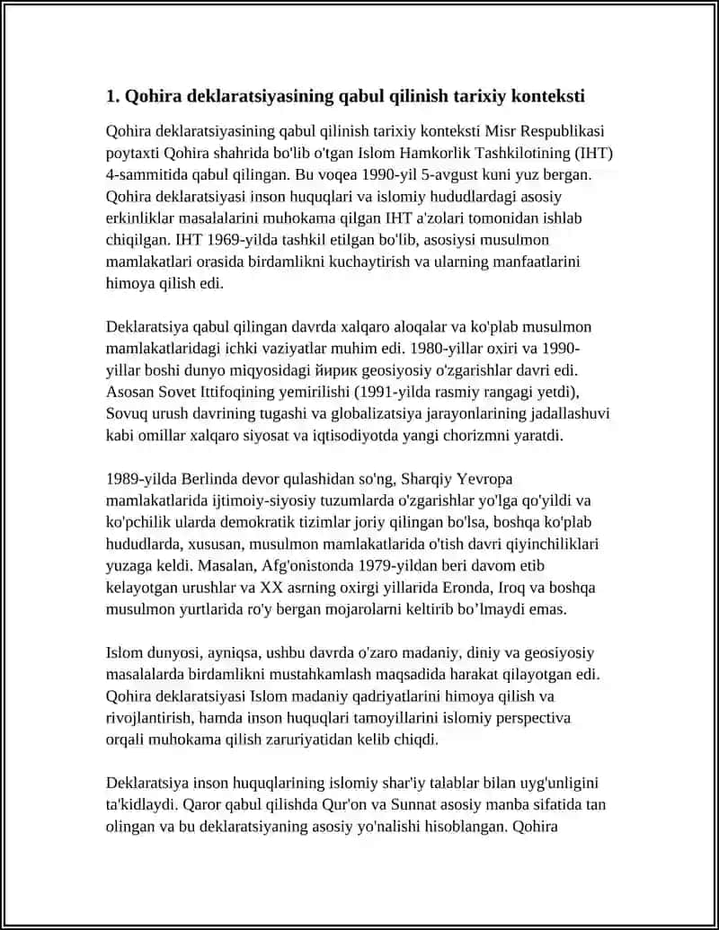 QOHIRA DEKLARATSIYASI TARIXI VA MAZMUNI 3