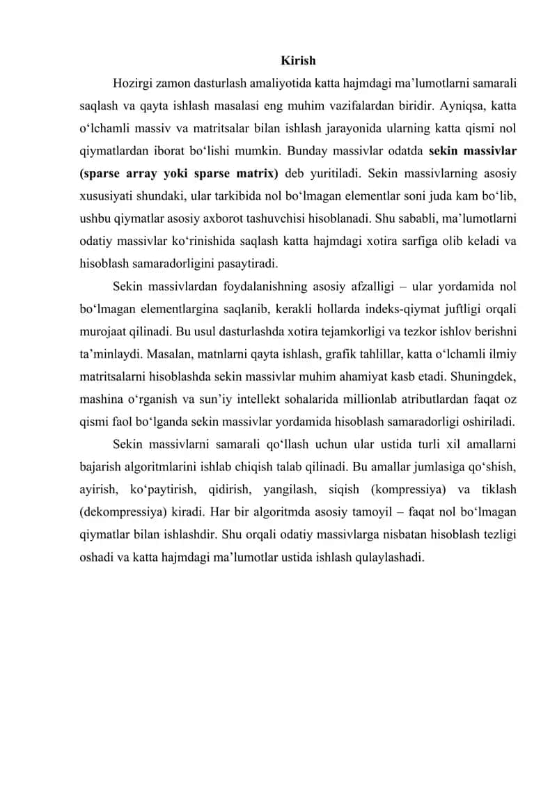 Dek. Sekin massiv yordamida tasvirlash va ular ustida amal bajarish algoritmlari 3