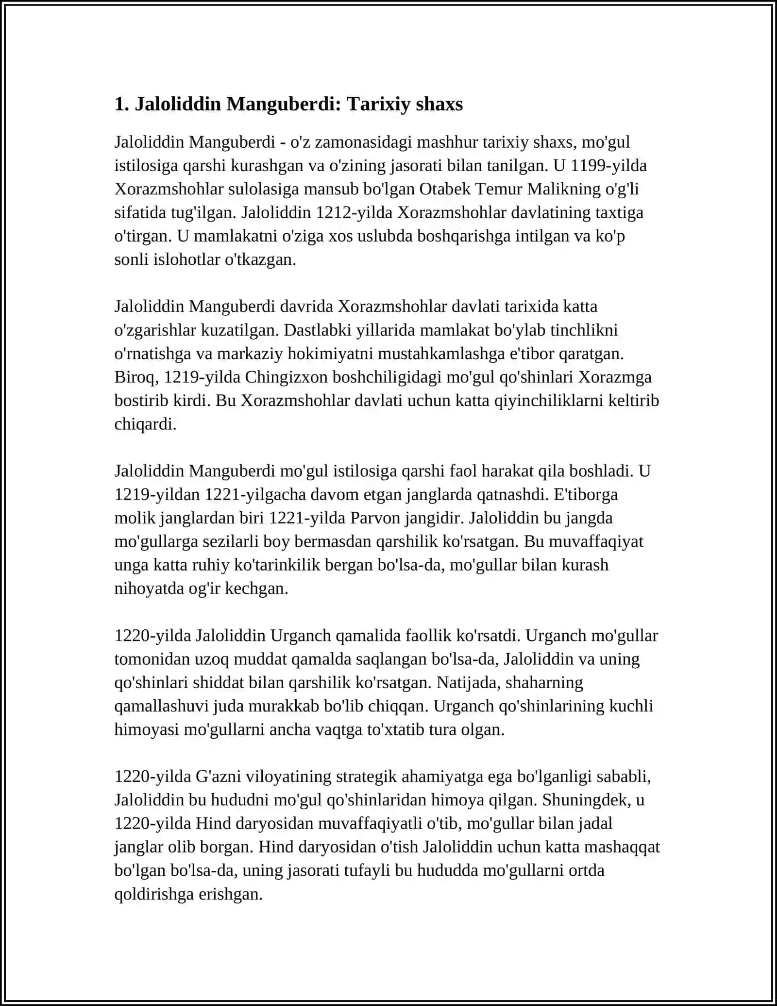 Jaloliddin Manguberdi -Vatan Himoyachisi 3