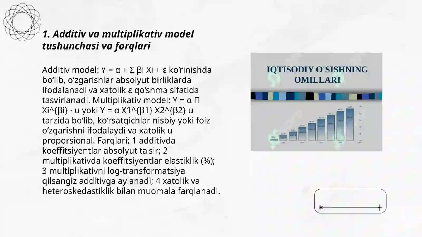 Additiv va multiplikativ ekonometrik modellarni tuzish 3