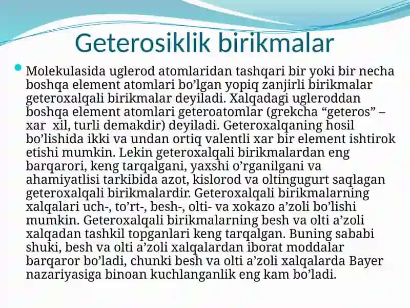 Geterosiklik birikmalar 3