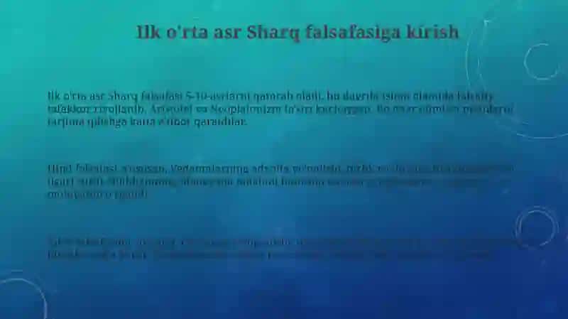 Ilk o'rta asr Sharq falsafasi va uyg'onish davri 3