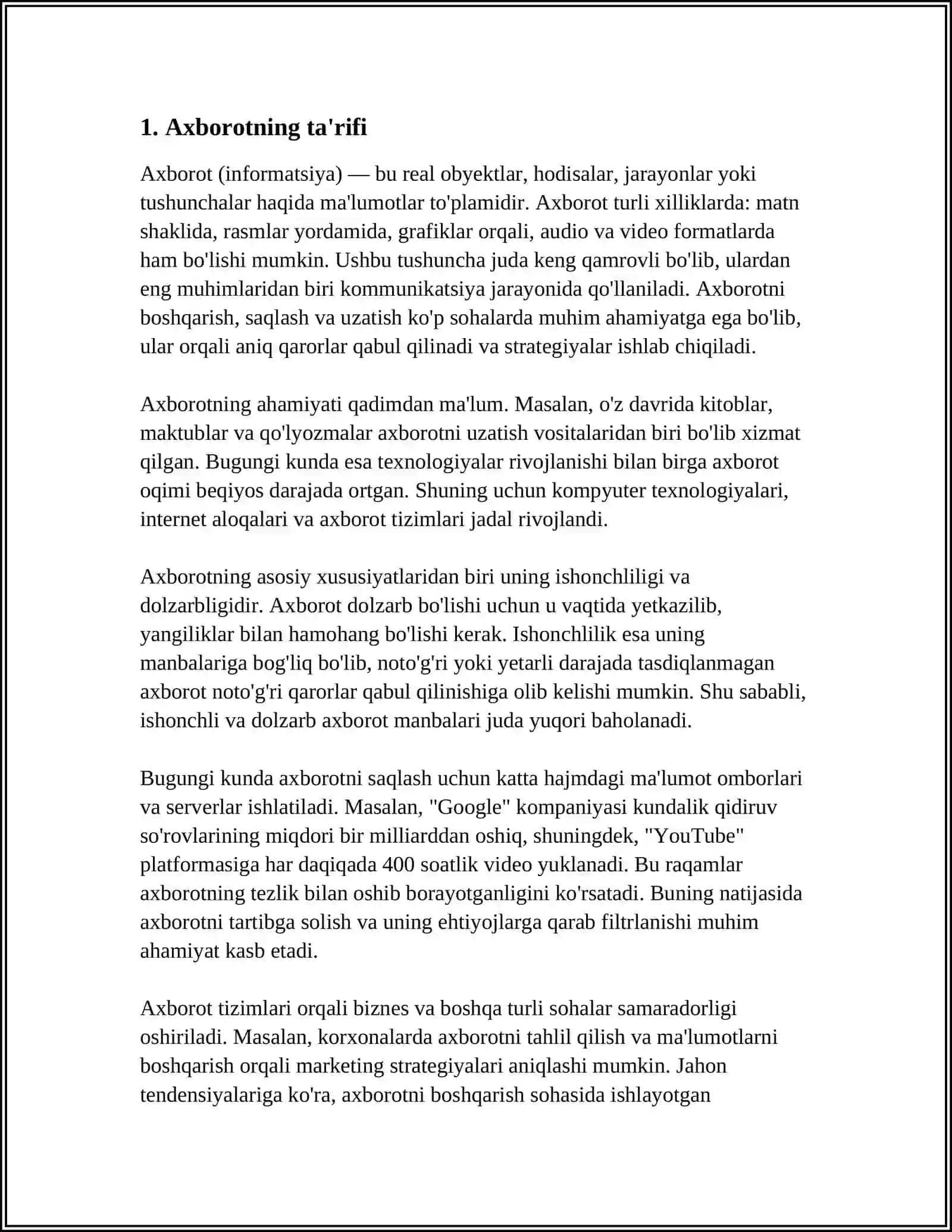 AXBOROT VA UNING MANBALARI 3