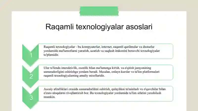 Raqamli texnologiyalar asoslari 3