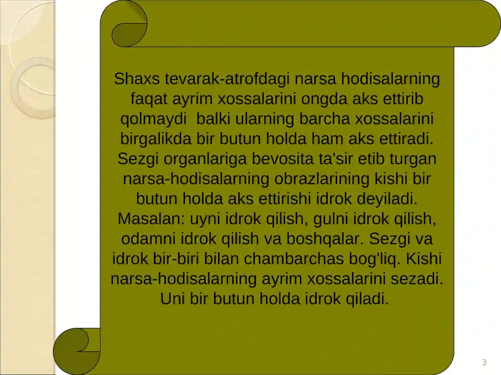 Fazoni, vaqtni, harakatni idrok qilish 3