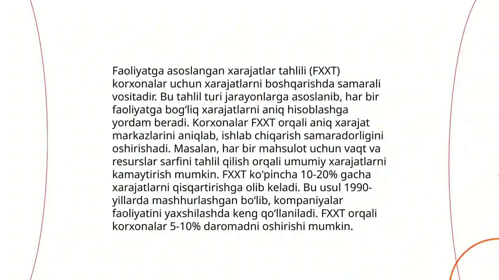 Faoliyatga asoslangan xarajatlar tahlili (FXXT) 3