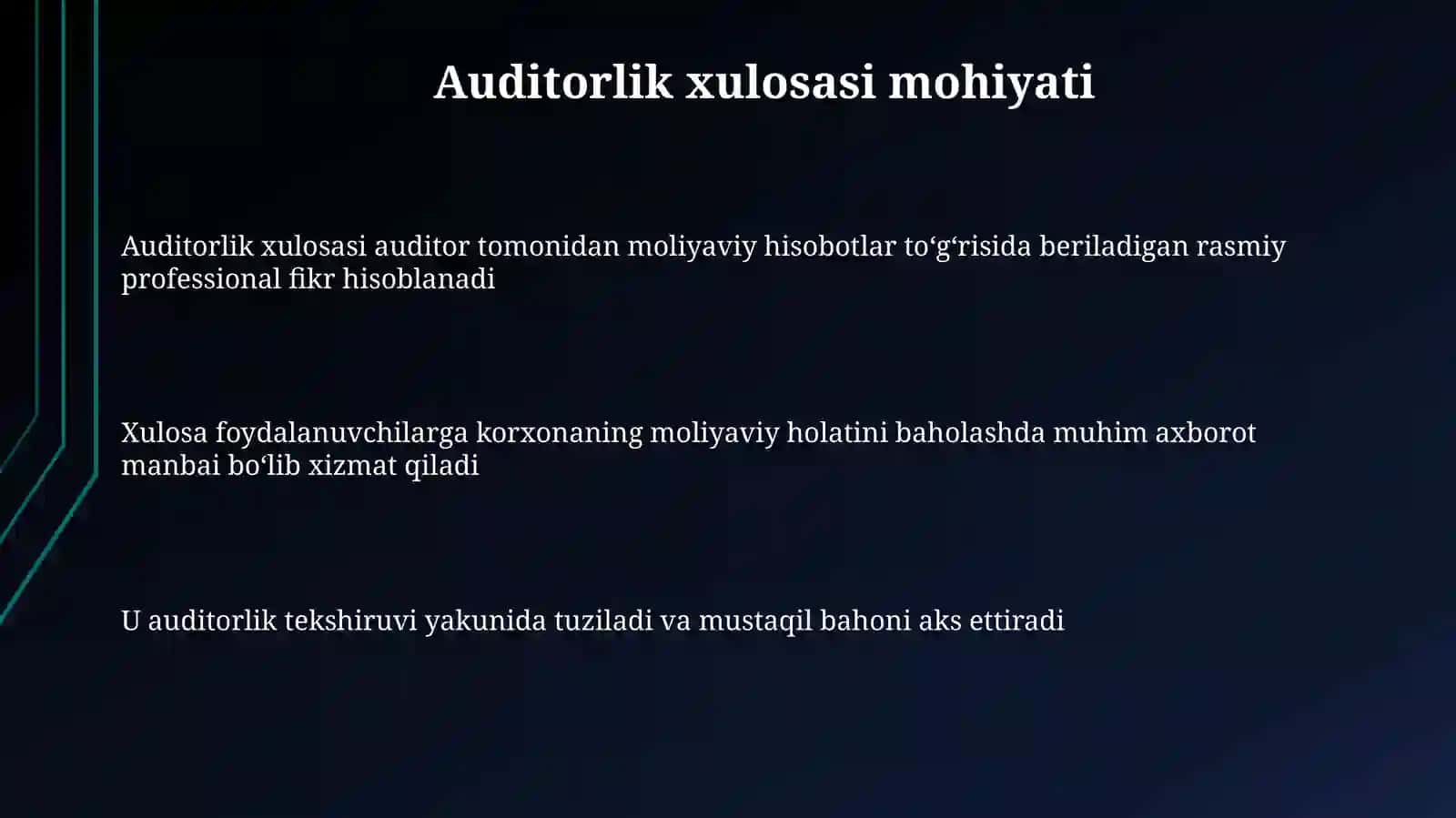 Auditorlik xulosasining xalqarostandartlari 3