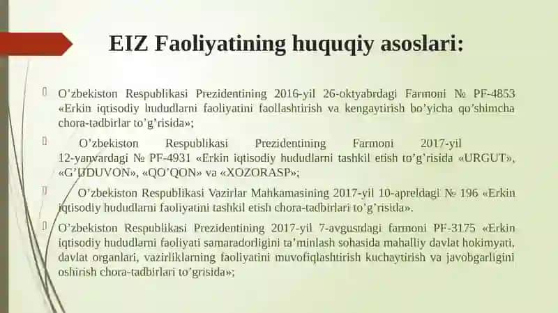 Erkiniqtisodiy hududlarni tashkilotish 3