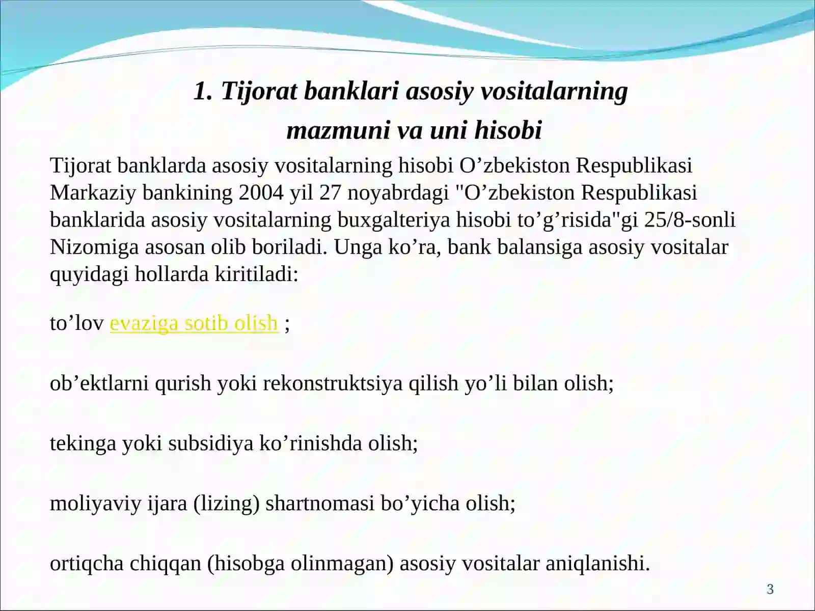 BANKLARDA MODDIY VA NOMODDIY AKTIVLAR HISOBI 3