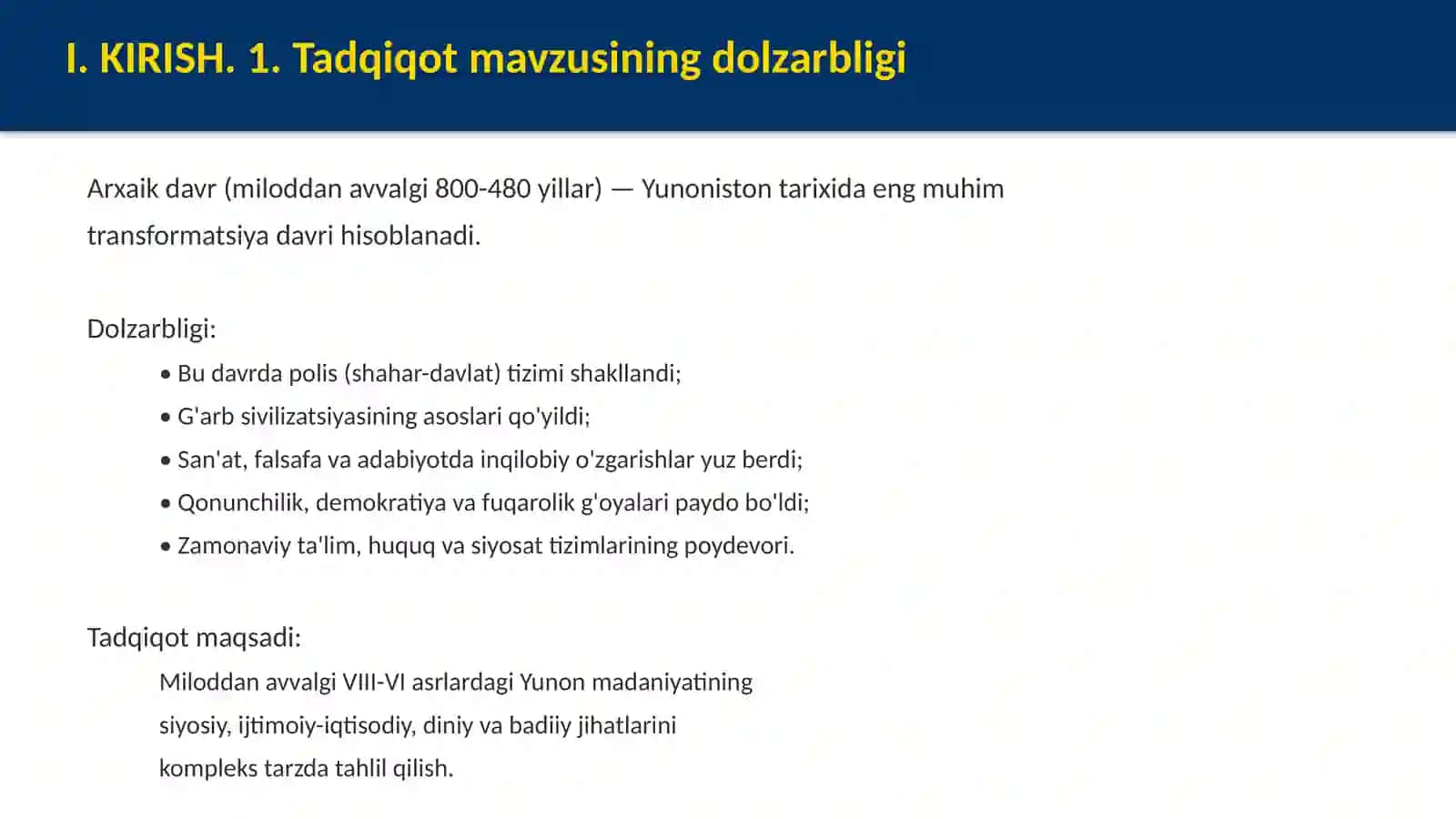 Miloddan avvalgi VIII-VI asrlarda Yunon madaniyati 3