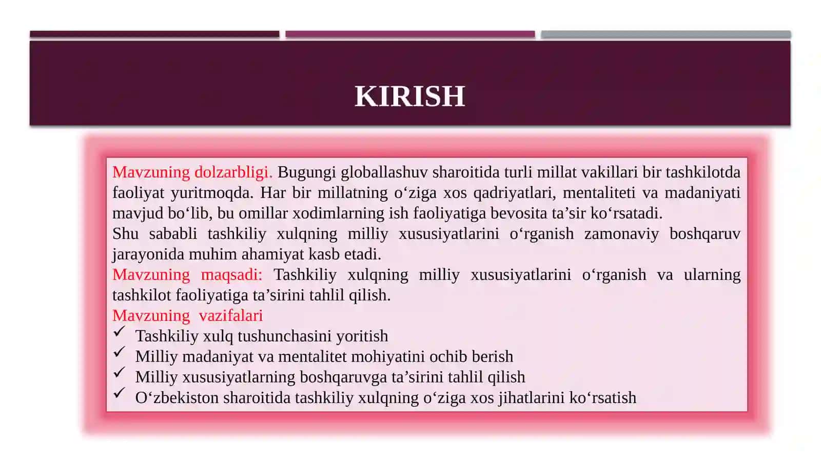 Tashkiliy xulqning milliy xususiyatlari 3