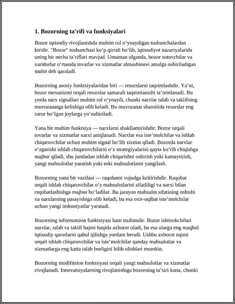 Bozor va Tavakkalchilik 3
