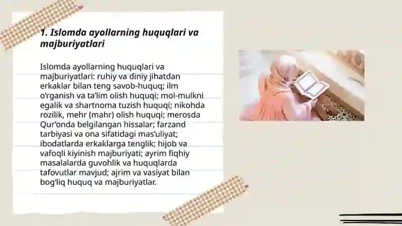 Islomda ayollarga bo'lgan munosabat 3