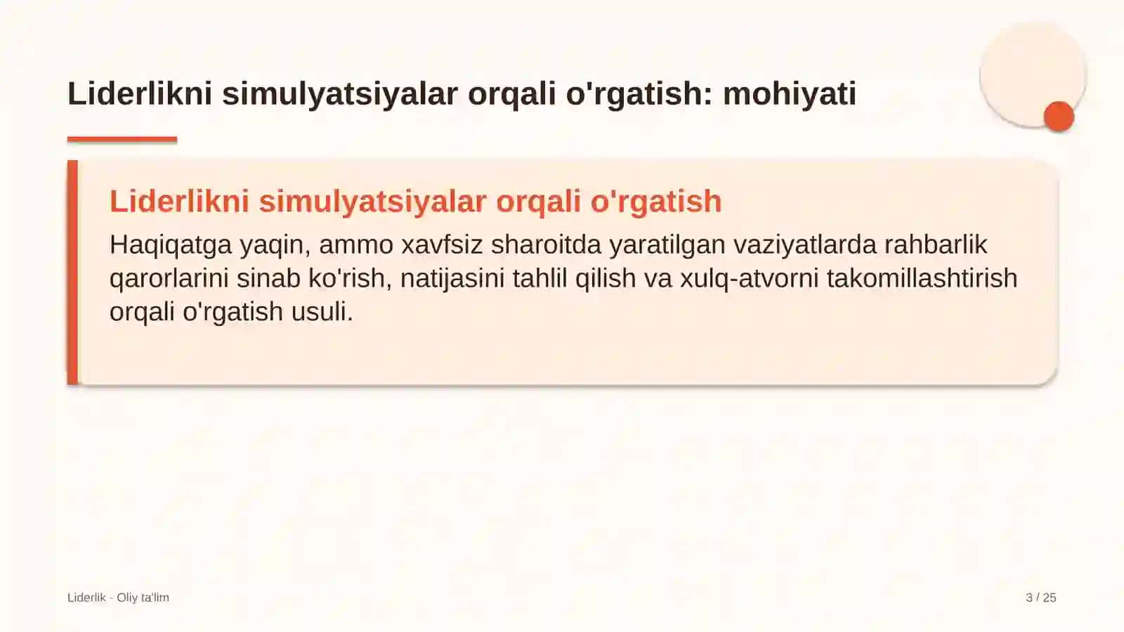 maxsus maktab internatlarda liderlik ko'nikmalarini simulyatsiyalar orqali o'rgatish 7034 3