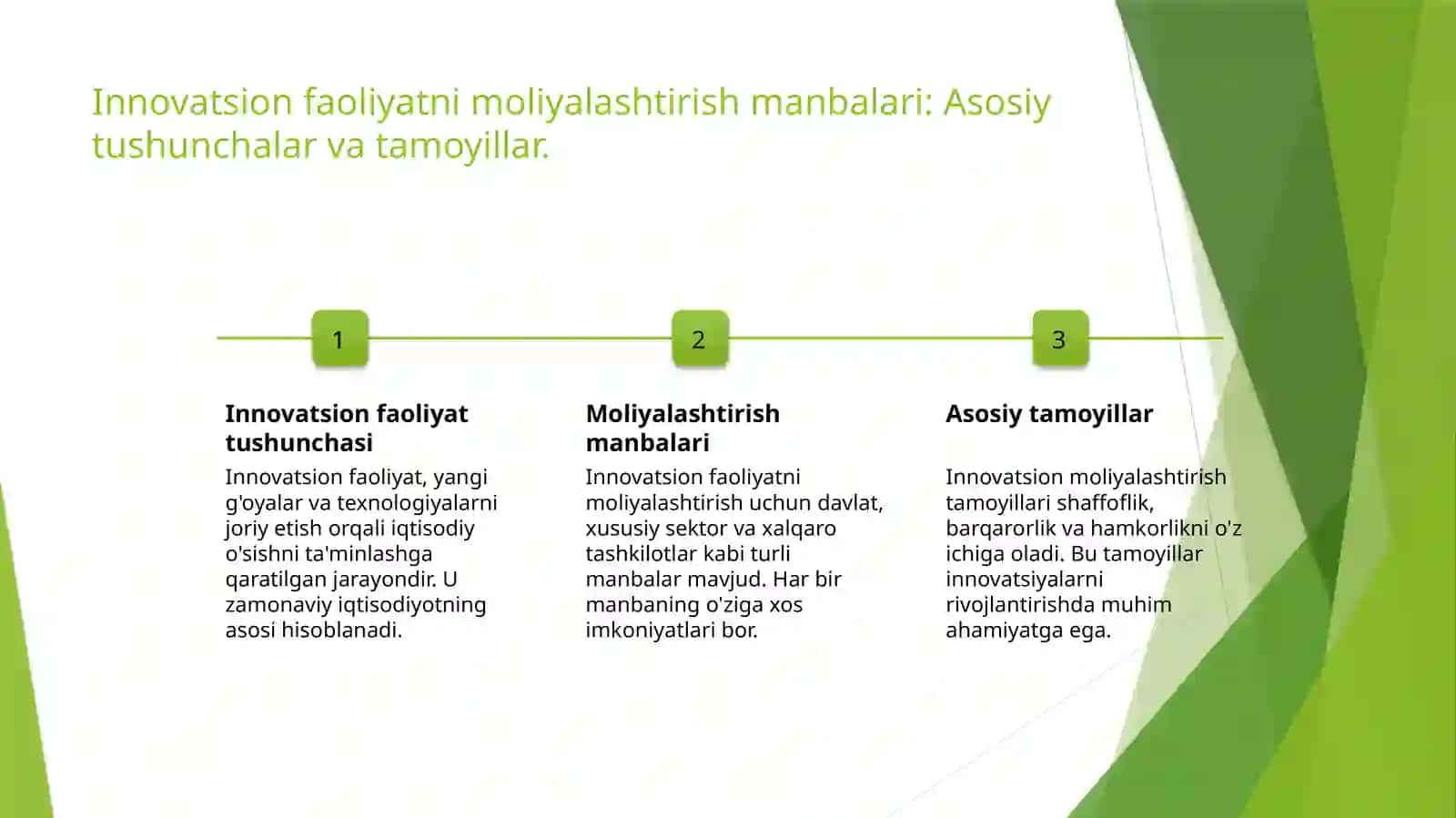 Innovatsion faoliyatni moliyalashtirish manbalari 3