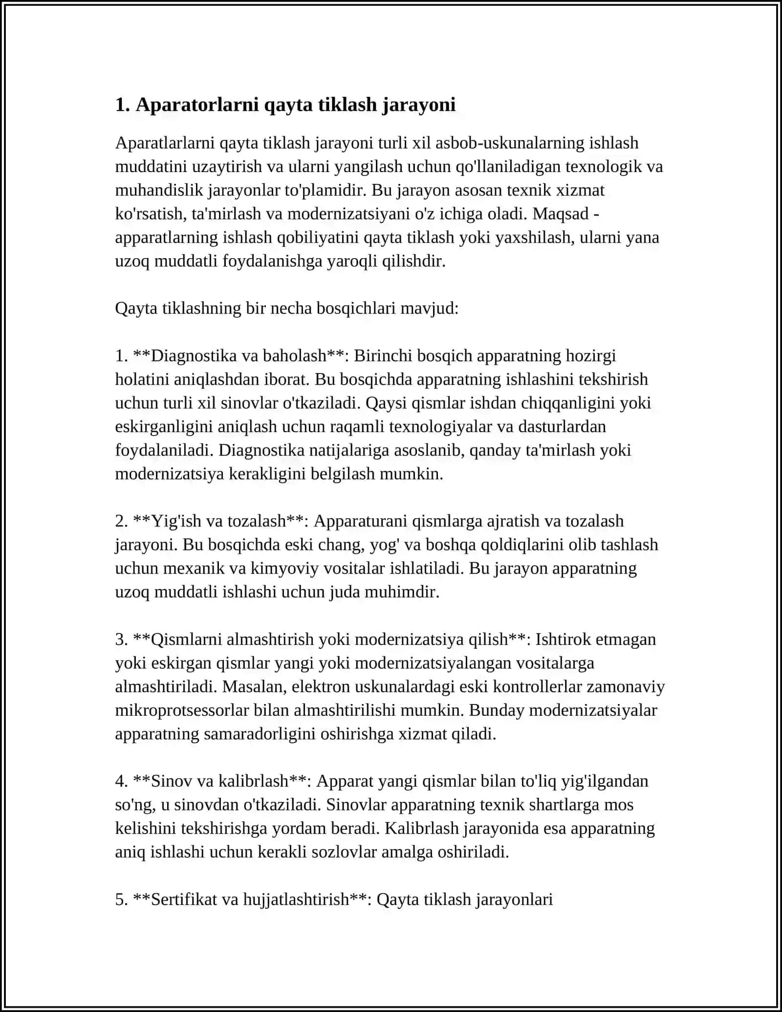 Aparatorlarni qayta tiklash 3