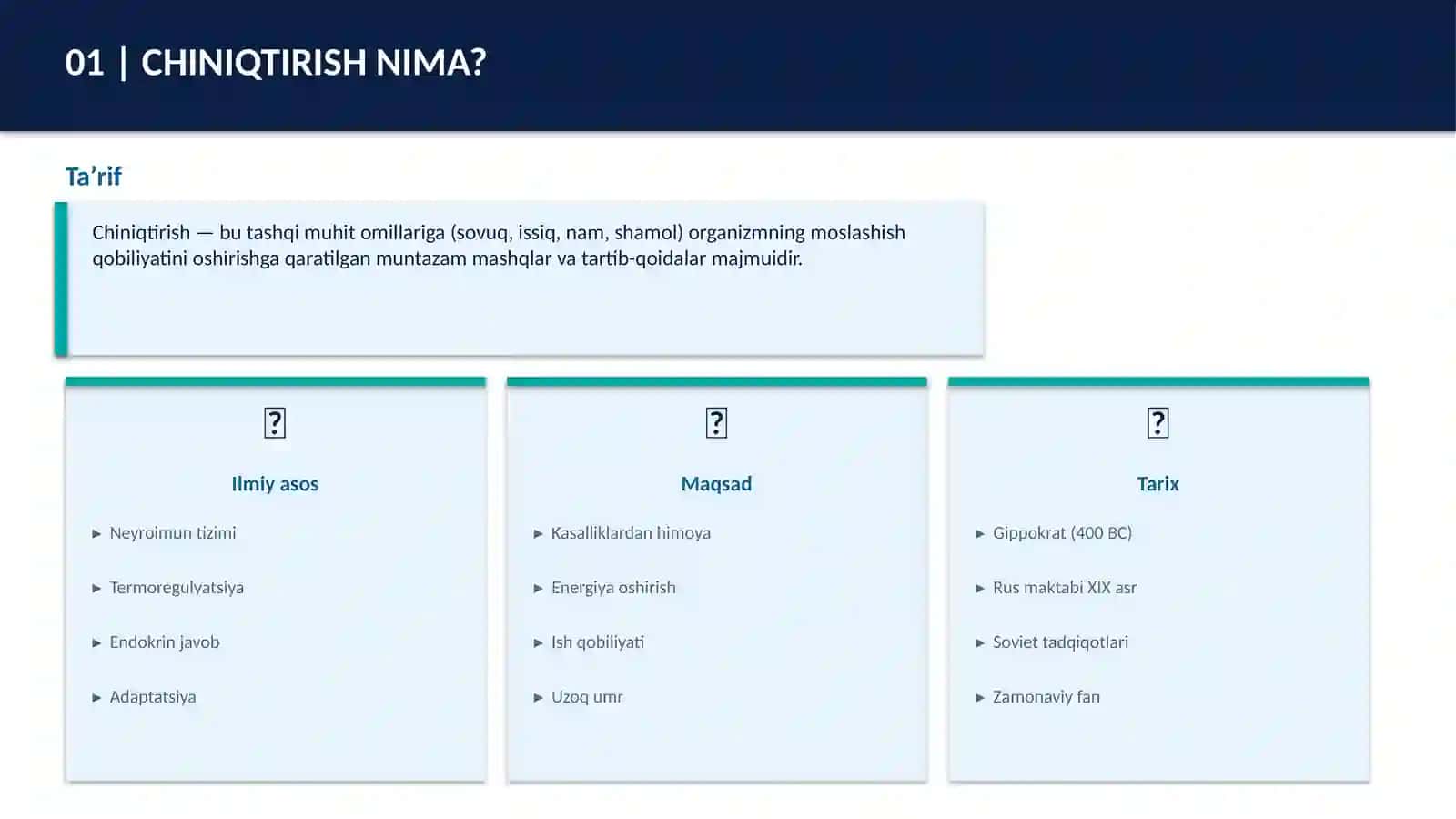 Organizmni Chiniqtirish prezentatsiya 3