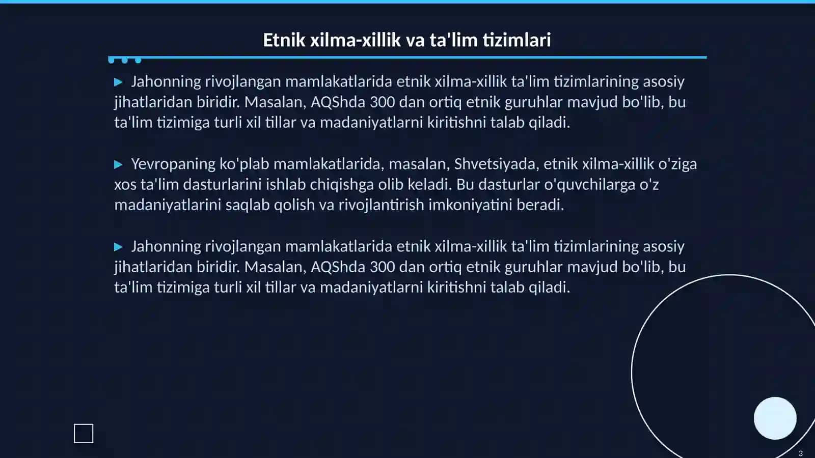 Etnik xilma-xillik va ta'lim tizimlari 3