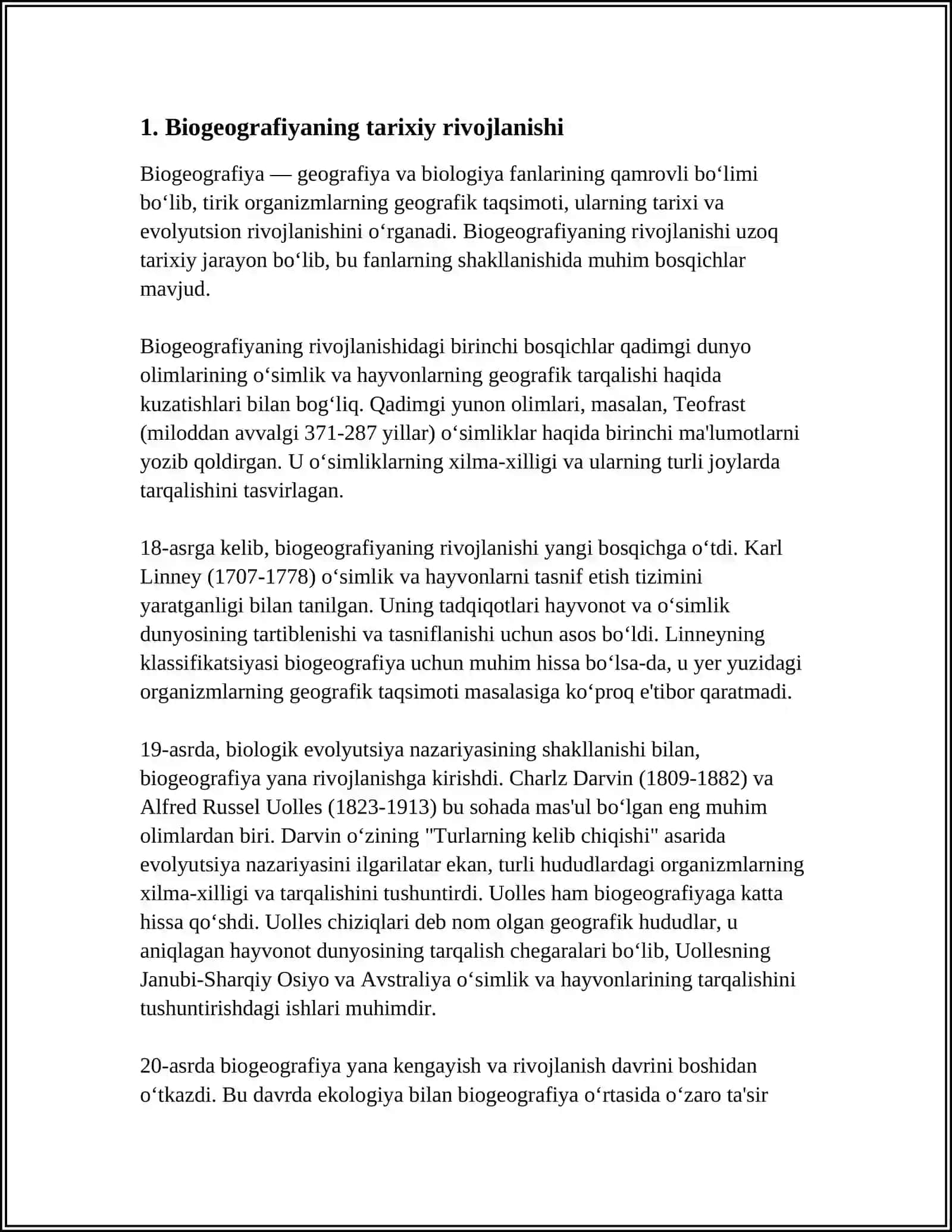 BIOGEOGRAFIYANING YUNALISHLARI 3