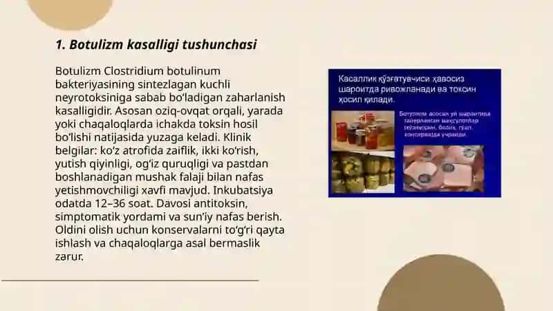 Botulizm kasalligi haqida tushuncha 3
