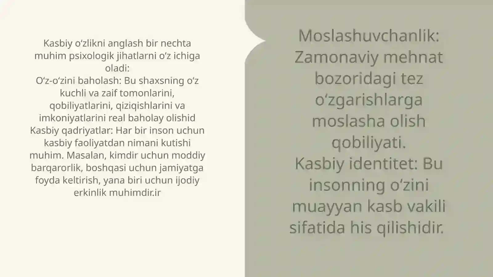 Shaxsda kasbiy o‘zlikni anglashning psixologik xususiyatlari 3