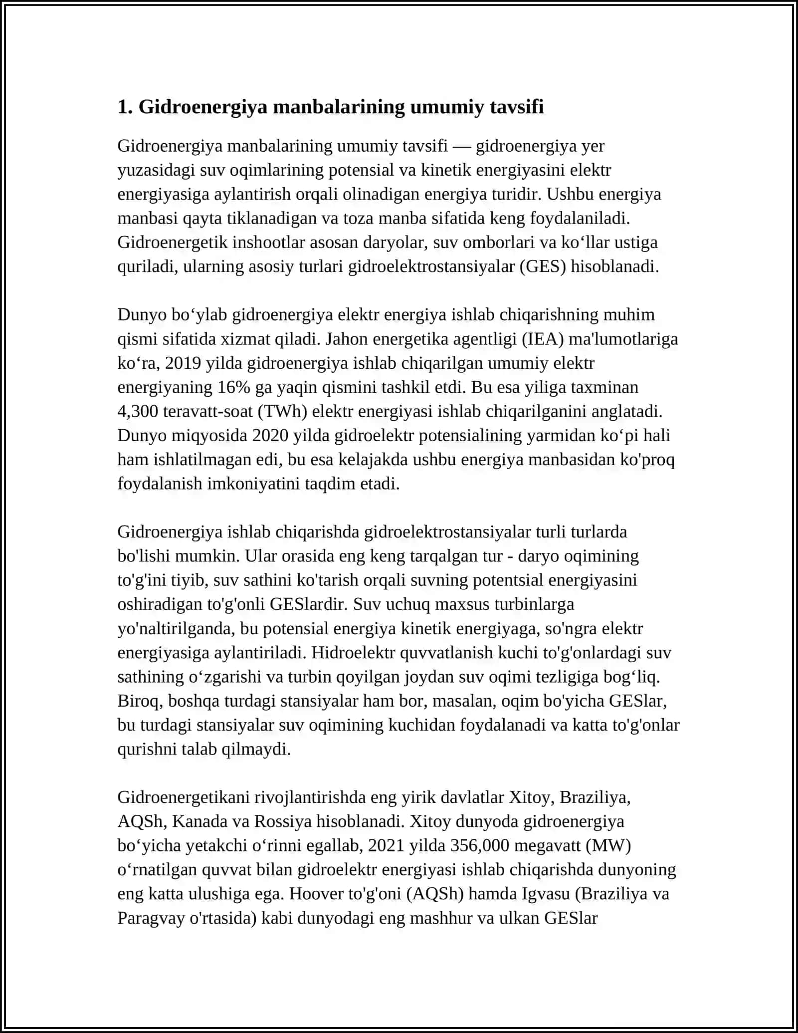 GIDROENERGITIKA ZAXIRALARI 3