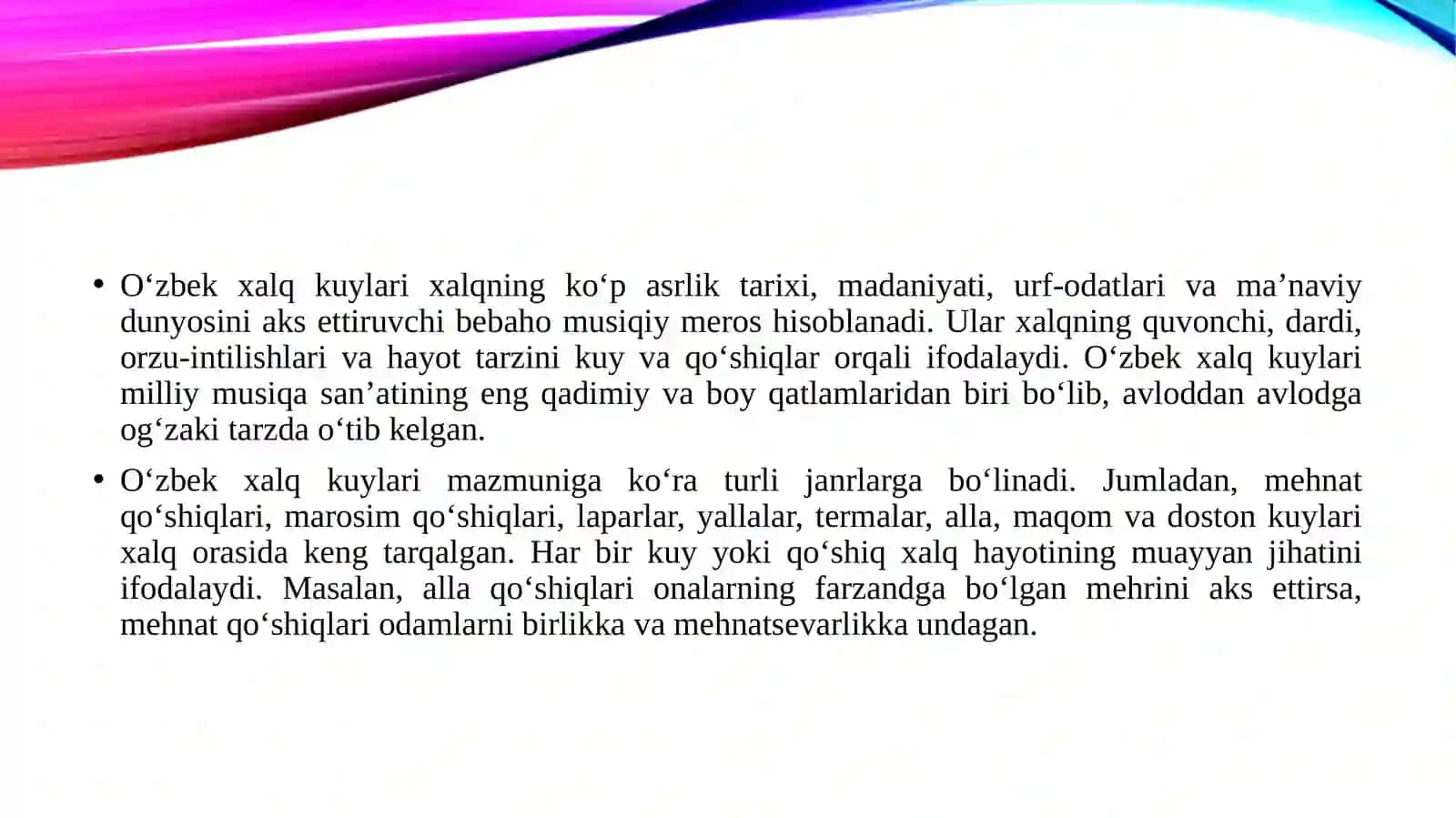 O‘zbek xalq kuylari 3