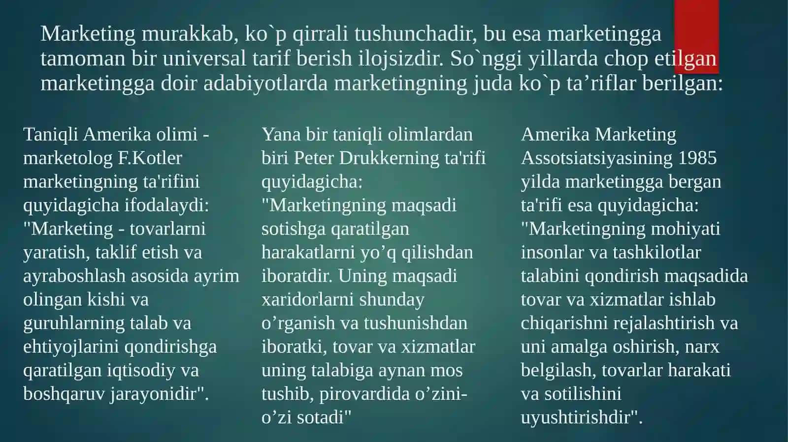 Marektingning nazariy asoslari 3