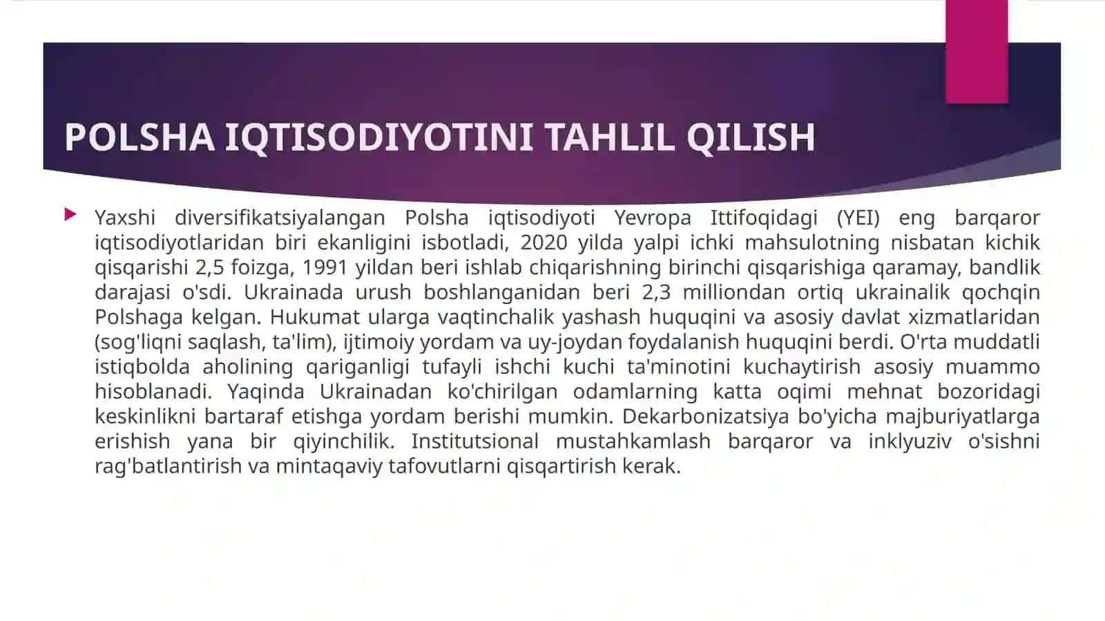 POLSHA IQTISODIYOT INITAHLIL QILISH 3