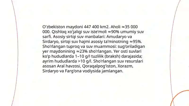 Sho'r suvlarni chuchuklashtirish go'yasi 3